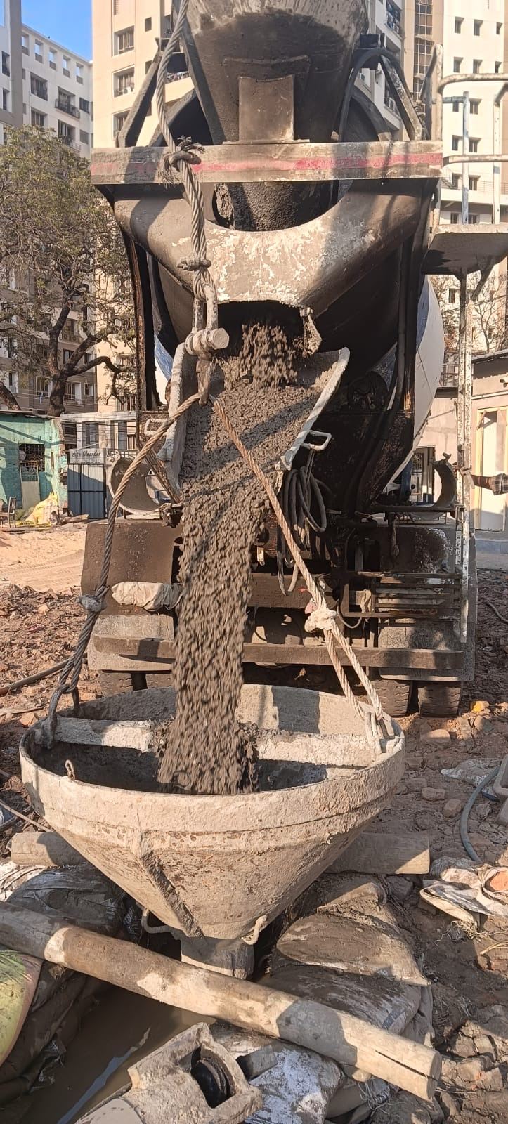 Tremie concreting in progress
