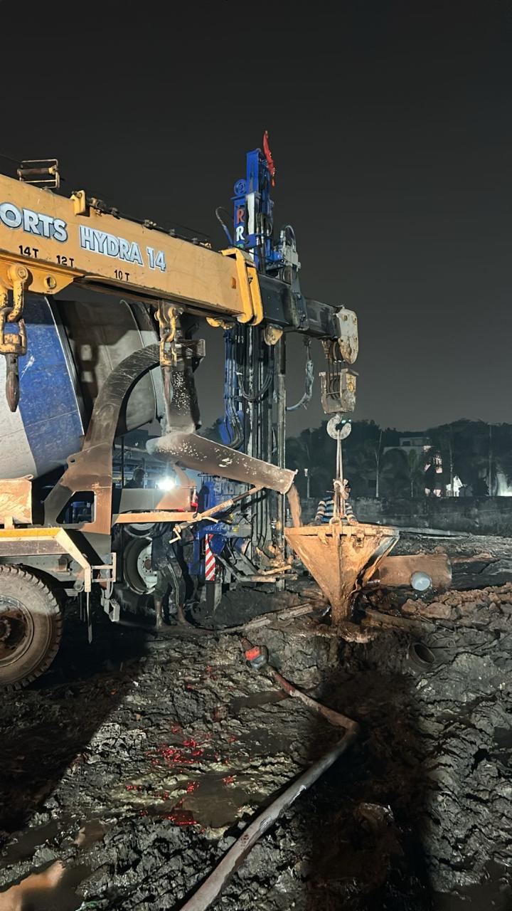 Night shift concrete placement